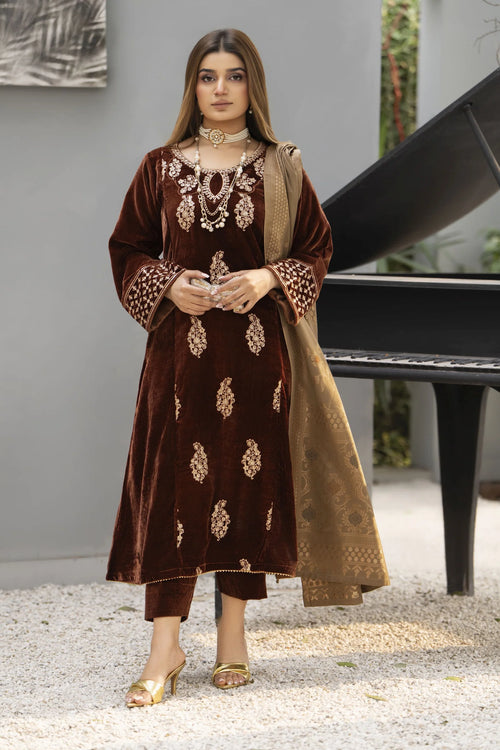 brown velvet dress pakistani Ready to Wear Original Designer Dresses – tagged 