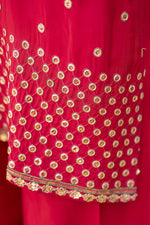 Radiant Red Embroidered 3pc Raw Silk Suit – Ros1 by Gul Warun