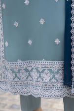 Whispers by Aleezay – Powder Blue Chiffon 3pc Ready to Wear Dress WBA5