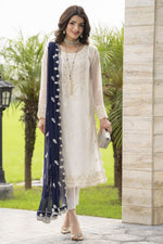 Whispers by Aleezay – Ivory Chiffon 3pc Ready to Wear Dress WBA7