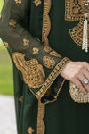 Whispers by Aleezay – Emerald Green Chiffon 3pc Ready to Wear Dress WBA4