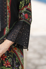 Sakeena Summer Ease – Black 3pc Lawn Dress with Farshi Shalwar SSE3