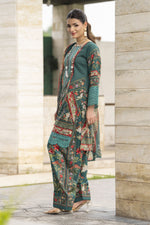 Sakeena Summer Ease – 3pc Teal Lawn Dress with Chiffon Dupatta SSE4