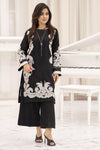 Miski FrostFit – Black Embroidered Dhanak 2pc Dress FFM3