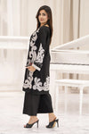 Miski FrostFit – Black Embroidered Dhanak 2pc Dress FFM3