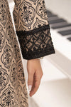 Miski FrostFit – Beige & Black Embroidered Dhanak 2pc Long Dress FFM7