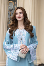 Threaded Grace Silk Karandi by Gul Warun – Powder Blue Embroidered 3pc Suit TGS1