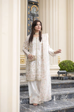 Sitara by Silver – 3pc Organza Embroidered & Handworked Dress SBS3
