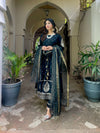 3PC COTTON EMBROIDERED LONG FROCK V19