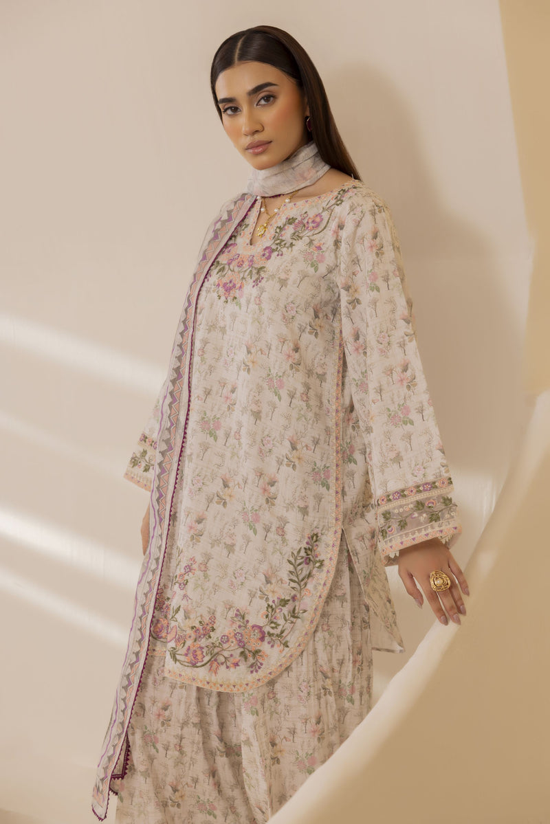 Mohagni Ready to Wear Embroidered Lawn 3pc Farshi Shalwar Suit SLM2