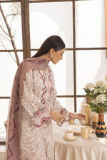 Mohagni Ready to Wear Embroidered Lawn 3pc Suit in Pink Tones SLM3