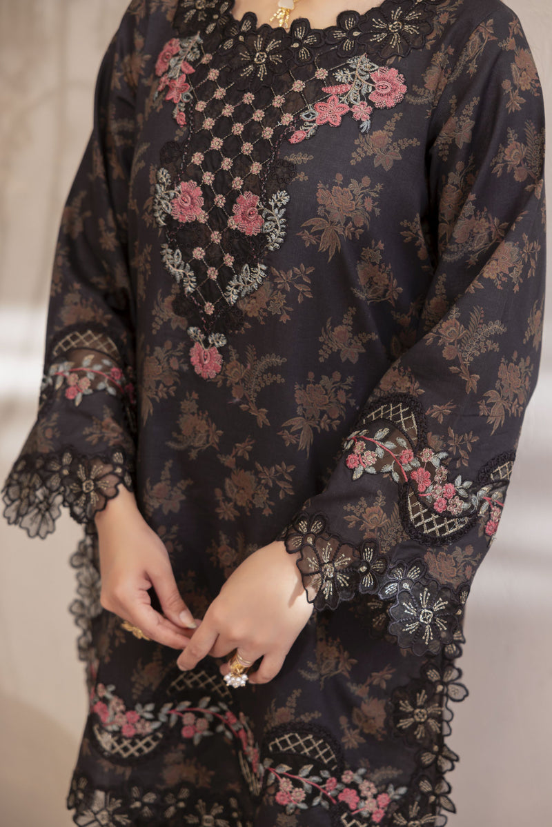 Mohagni Ready to Wear Embroidered Lawn 3pc Farshi Shalwar Suit SLM4
