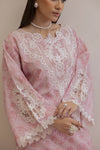 Mohagni Ready to Wear Embroidered Lawn 3pc Farhi Shalwar Suit in Soft Pink SLM5