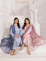 3pc Silk Lawn Printed & Embroidered Suit by Mohagni 09