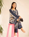 Everyday Luxe by Mona – Navy Blue & Cream Silk Lawn 2pc Co-Ord Set | MES10