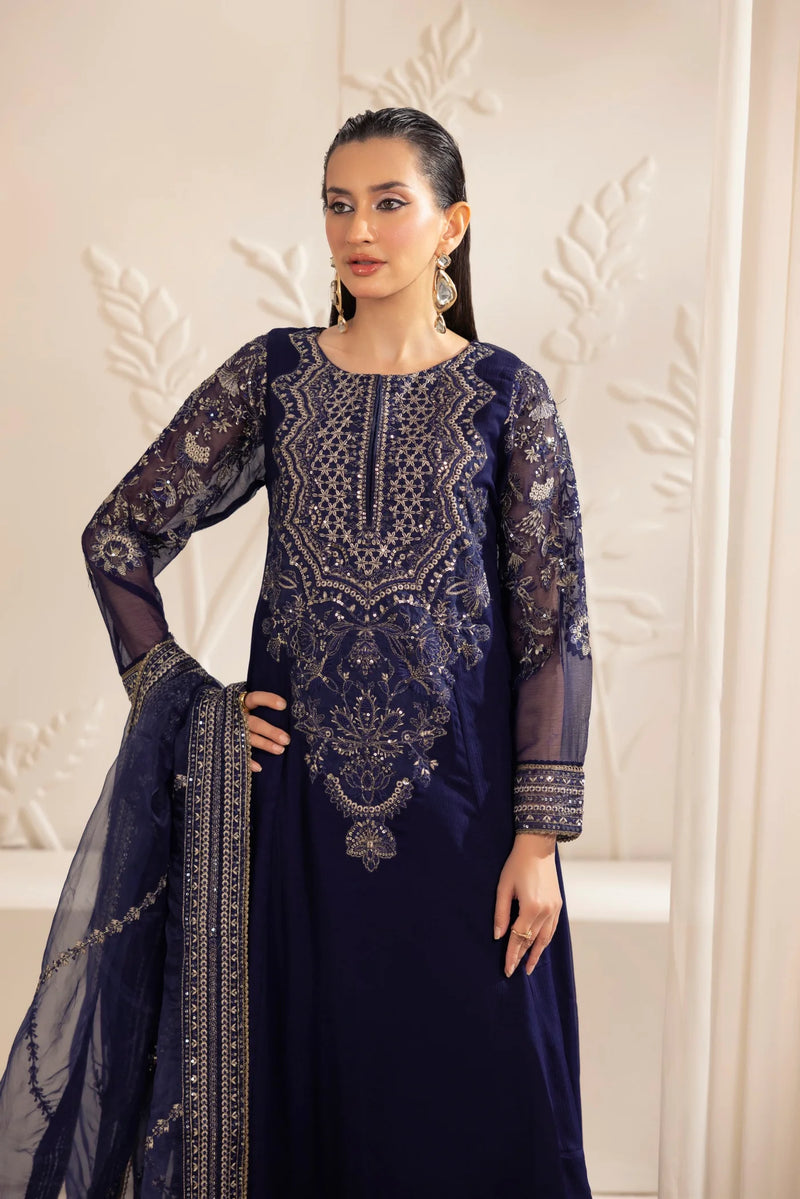 3PC EMBROIDERED CHIFFON LONG DRESS BY MOHAGNI 14 The Zaibai 3PC EMBROIDERED CHIFFON LONG DRESS BY MOHAGNI 14 The Zaibai