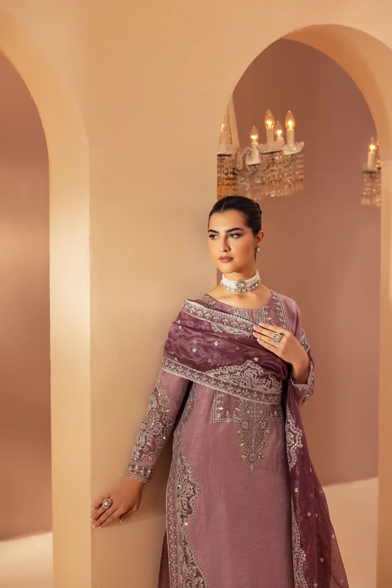 Mohagni 3pc Ready to Wear Pink Raw Silk Embroidered & Mirror Work Suit SLM9