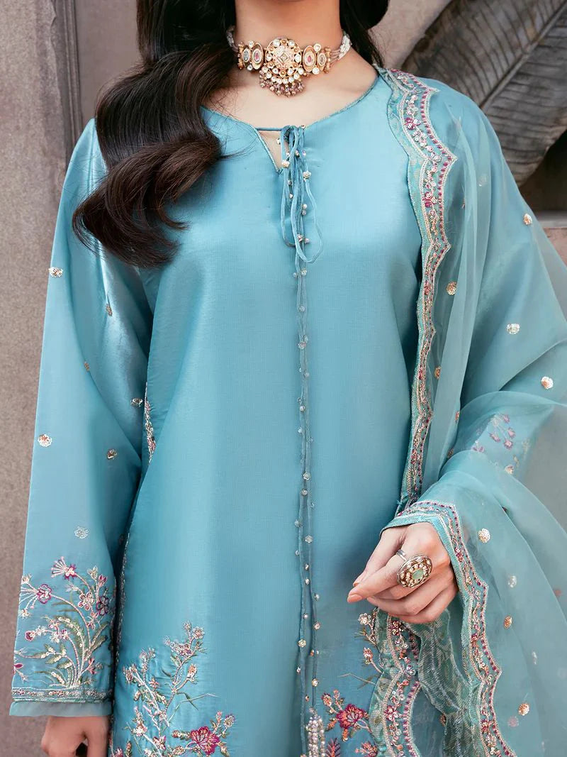 Rangrez by Mona 3pc Embroidered Silk Palazzo Suit RG6 – The Zaibai