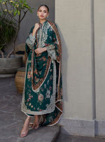 Velina - Stitched Green Floral Embroidered Lawn 3pc Suit by Zainab Chottani – ZCTL1