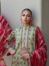 Zaira – Stitched Olive Green Printed & Embroidered Lawn 3pc Suit by Zainab Chottani – ZCTL10