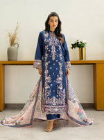 Elisa – Stitched Deep Blue Embroidered Lawn 3pc Suit by Zainab Chottani – ZCTL14