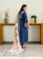 Elisa – Stitched Deep Blue Embroidered Lawn 3pc Suit by Zainab Chottani – ZCTL14