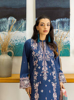 Elisa – Stitched Deep Blue Embroidered Lawn 3pc Suit by Zainab Chottani – ZCTL14