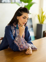 Elisa – Stitched Deep Blue Embroidered Lawn 3pc Suit by Zainab Chottani – ZCTL14