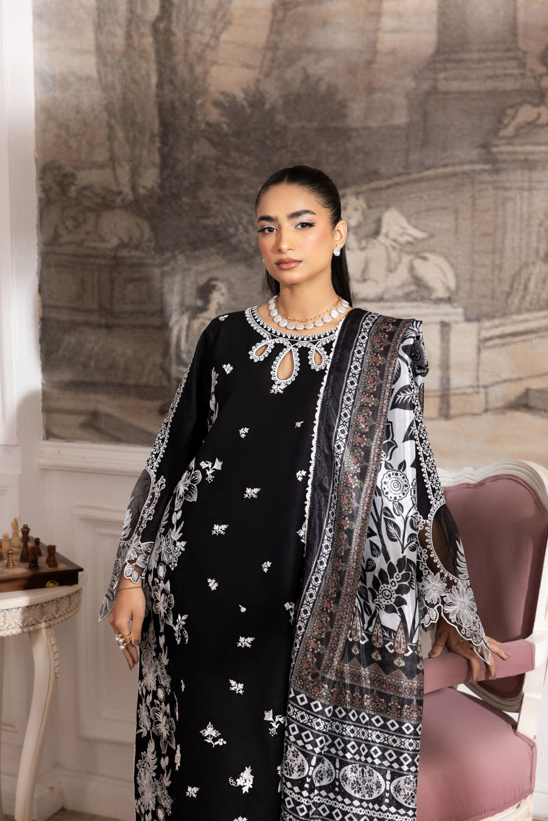 Lawn Breeze by Mohagni – 3pc Ready to Wear Cotton Black Pakistani Suit LMB5