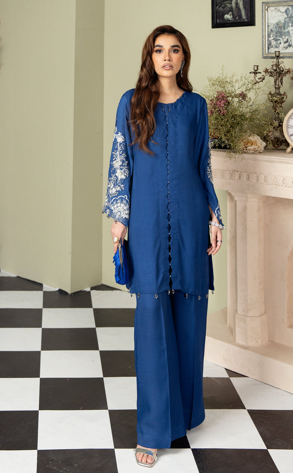 2PC CREPE EMBROIDERED DRESS BY AIN 03