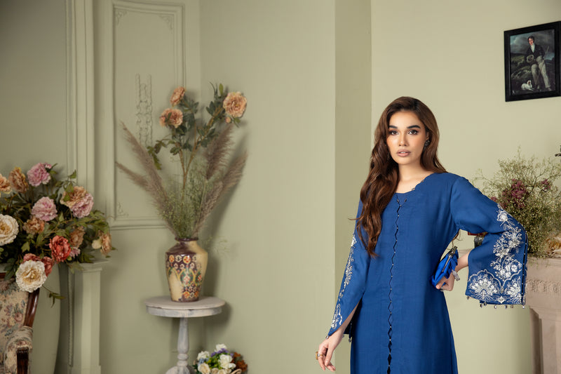 2PC CREPE EMBROIDERED DRESS BY AIN 03