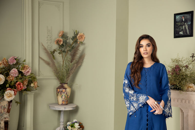 2PC CREPE EMBROIDERED DRESS BY AIN 03