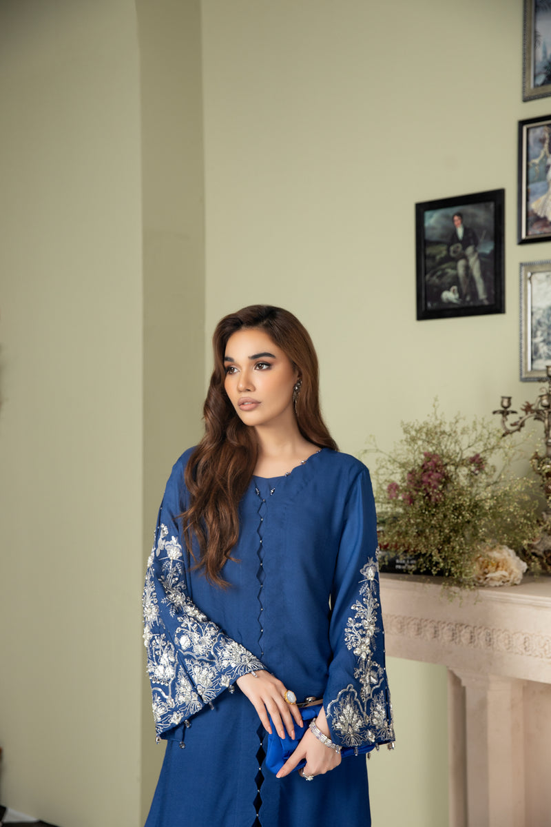 2PC CREPE EMBROIDERED DRESS BY AIN 03