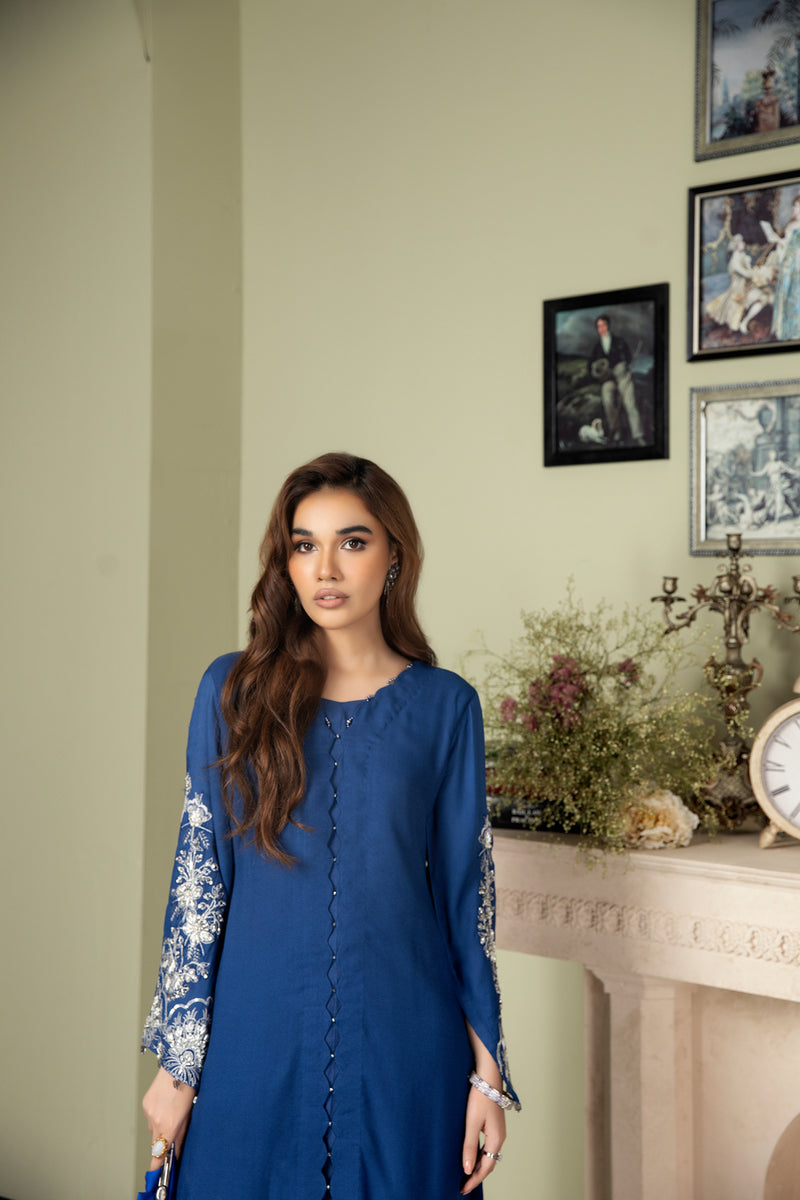 2PC CREPE EMBROIDERED DRESS BY AIN 03