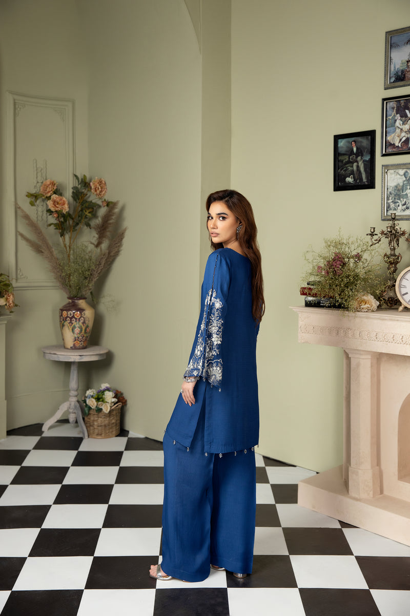 2PC CREPE EMBROIDERED DRESS BY AIN 03