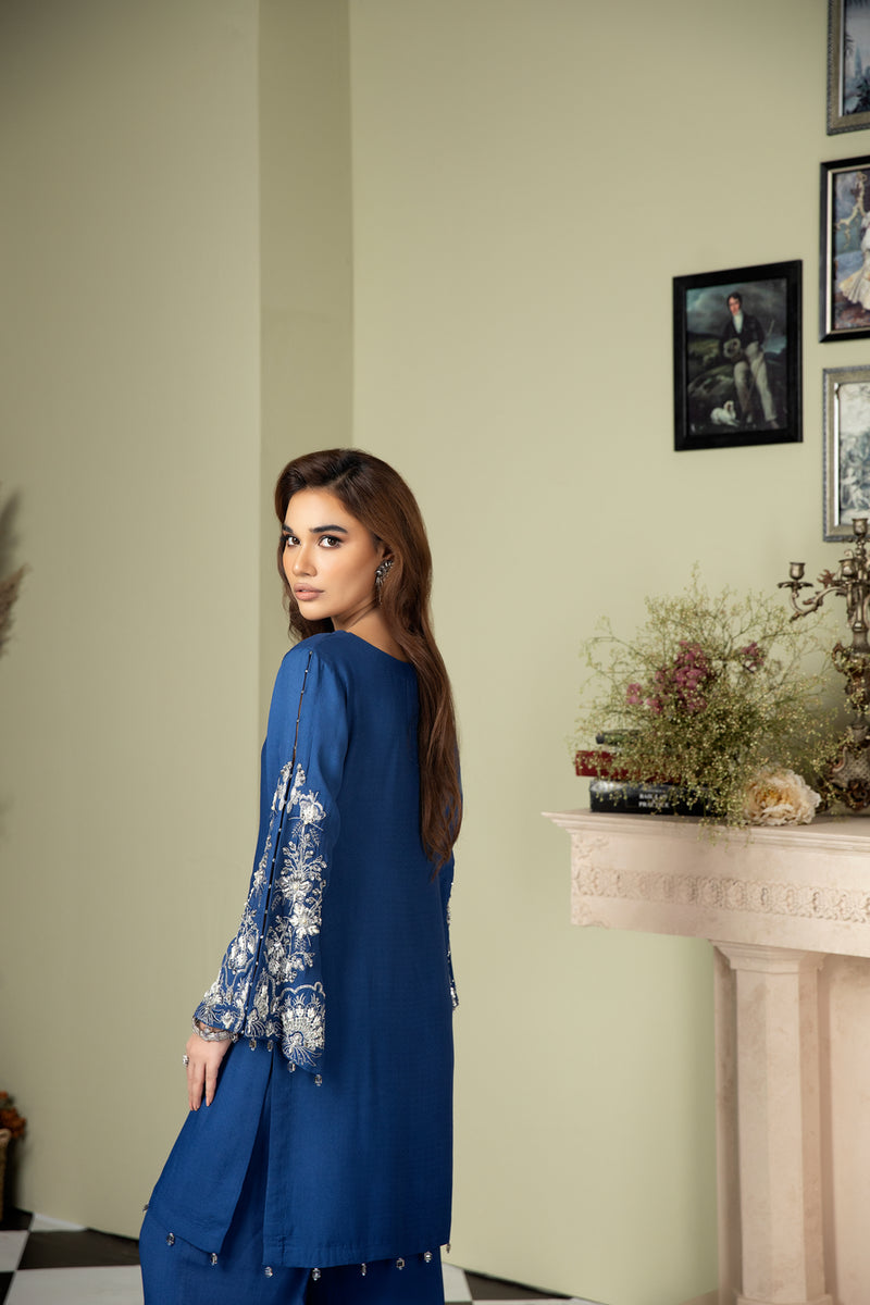 2PC CREPE EMBROIDERED DRESS BY AIN 03
