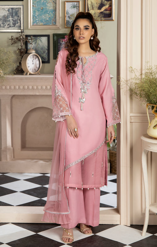 3PC CREPE EMBROIDERED DRESS BY AIN 04 – The Zaibai