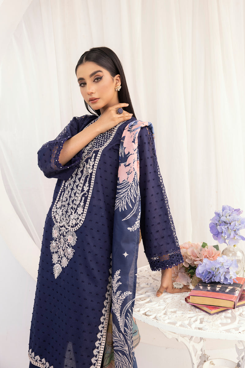 3PC HEMLINE EMBROIDERED LAWN DRESS 09