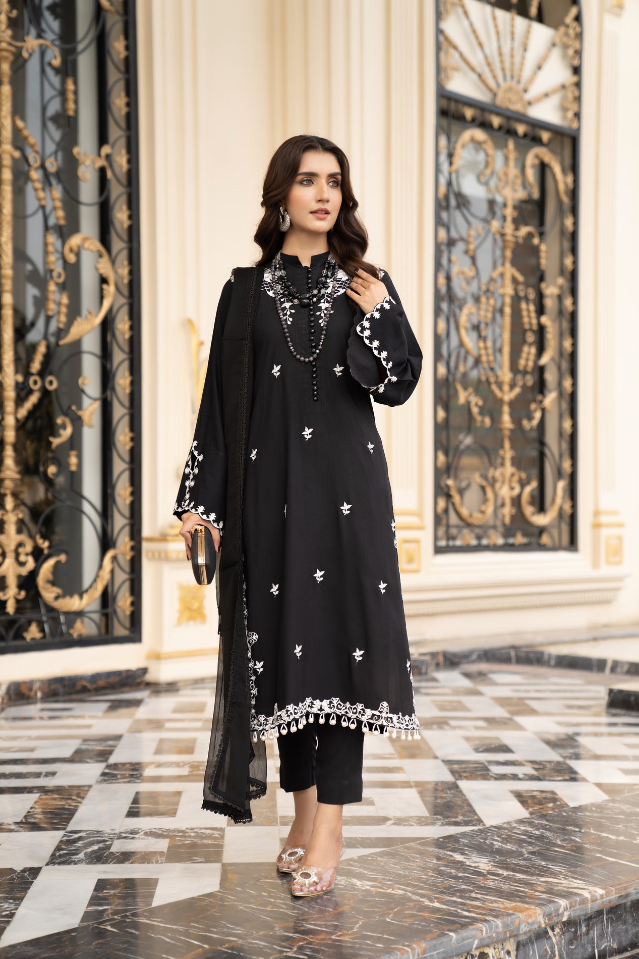 3PC LINEN READY TO WEAR DRESS BY DRESSCODE 01 – The Zaibai