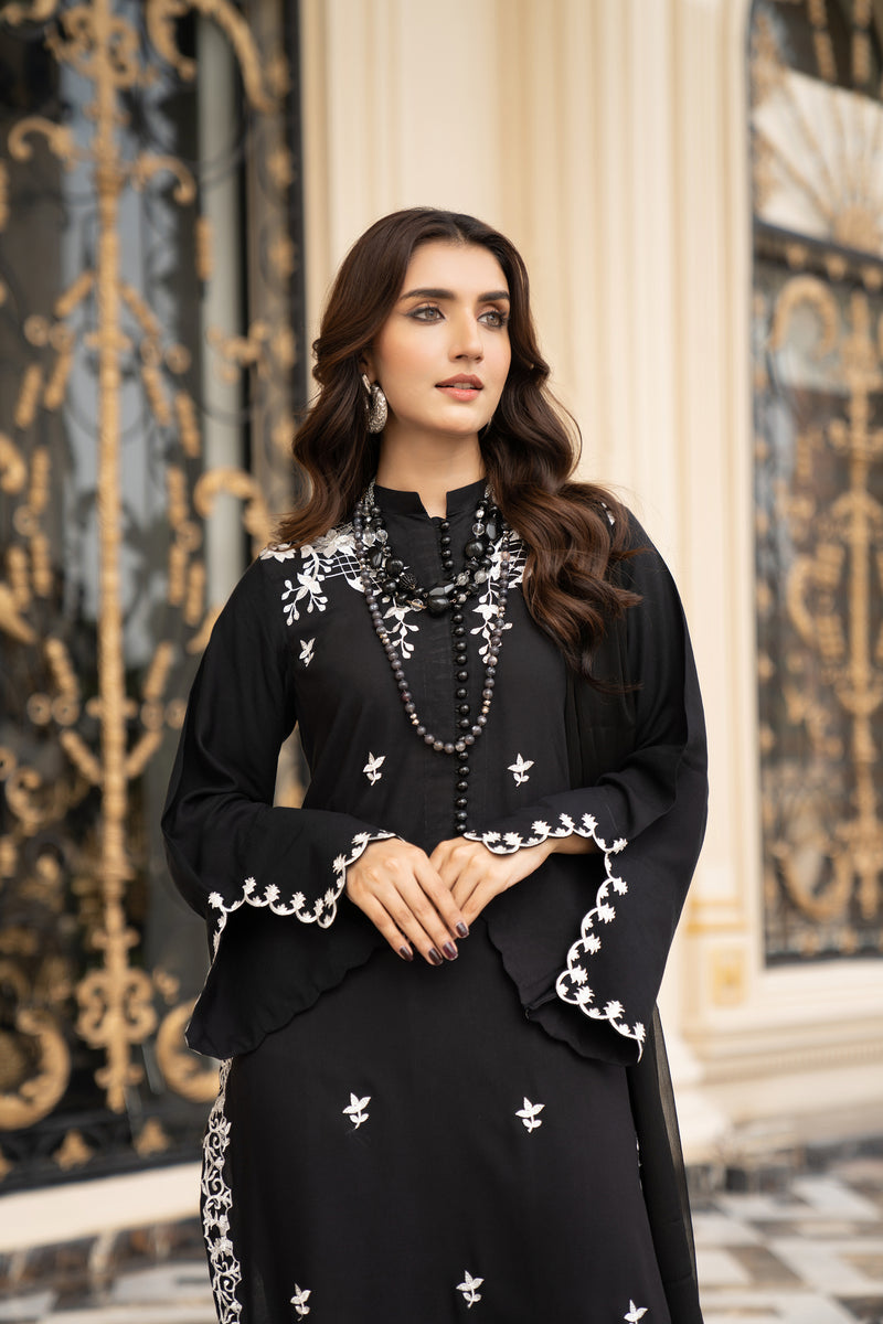 3PC LINEN READY TO WEAR DRESS BY DRESSCODE 01 – The Zaibai