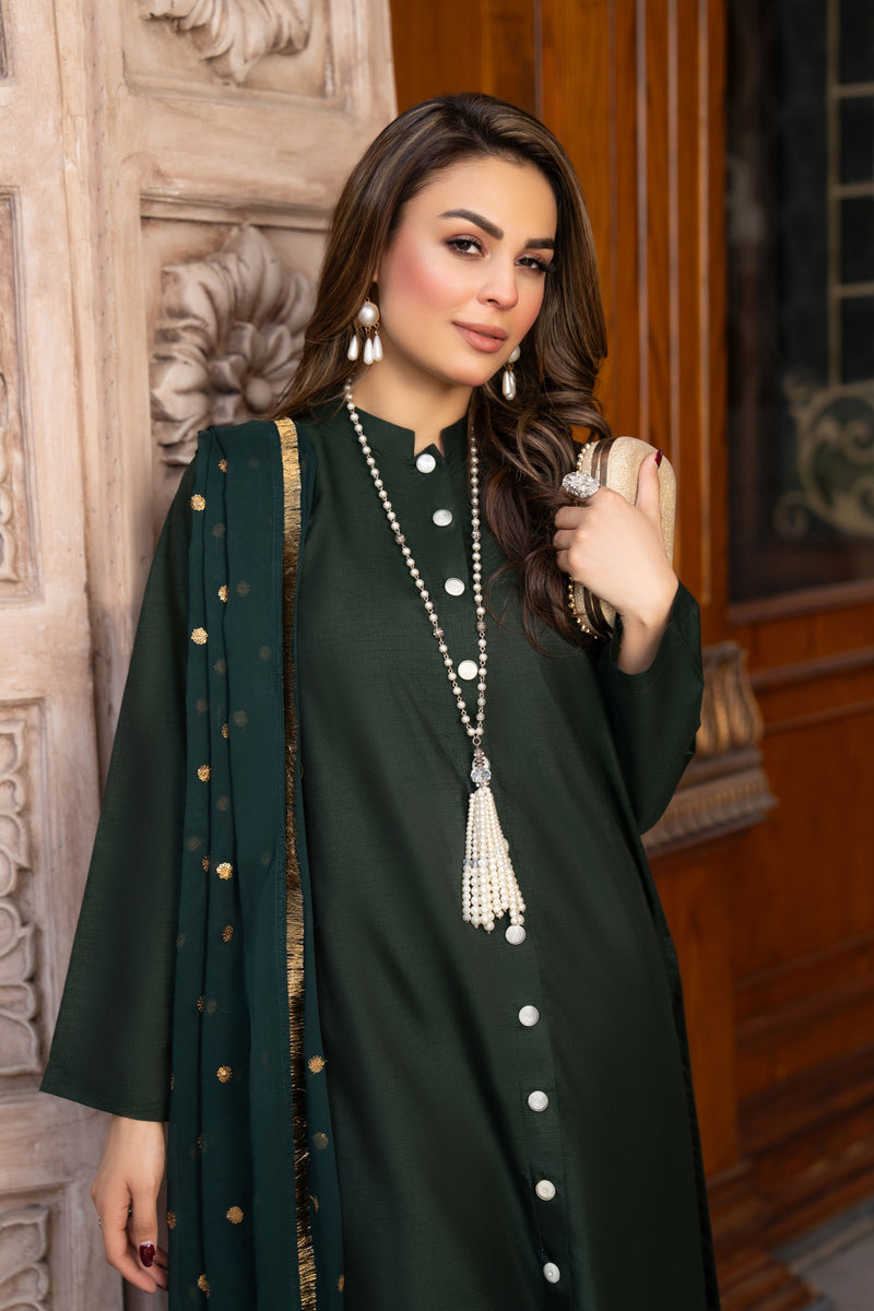 3PC READY TO WEAR RAW SILK DRESS BY GUL WARUN GRS13  The Zaibai