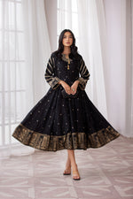ZAIWA 1PC EMBROIDERED LONG FROCK 05