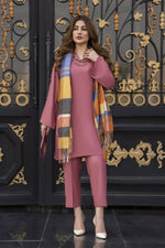 Winter Linen Dress with wool Stole by Miski WDW5