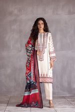 HEMLINE 3PC JACQUARD SLUB EMBROIDERED DRESS 10