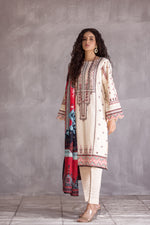 HEMLINE 3PC JACQUARD SLUB EMBROIDERED DRESS 10