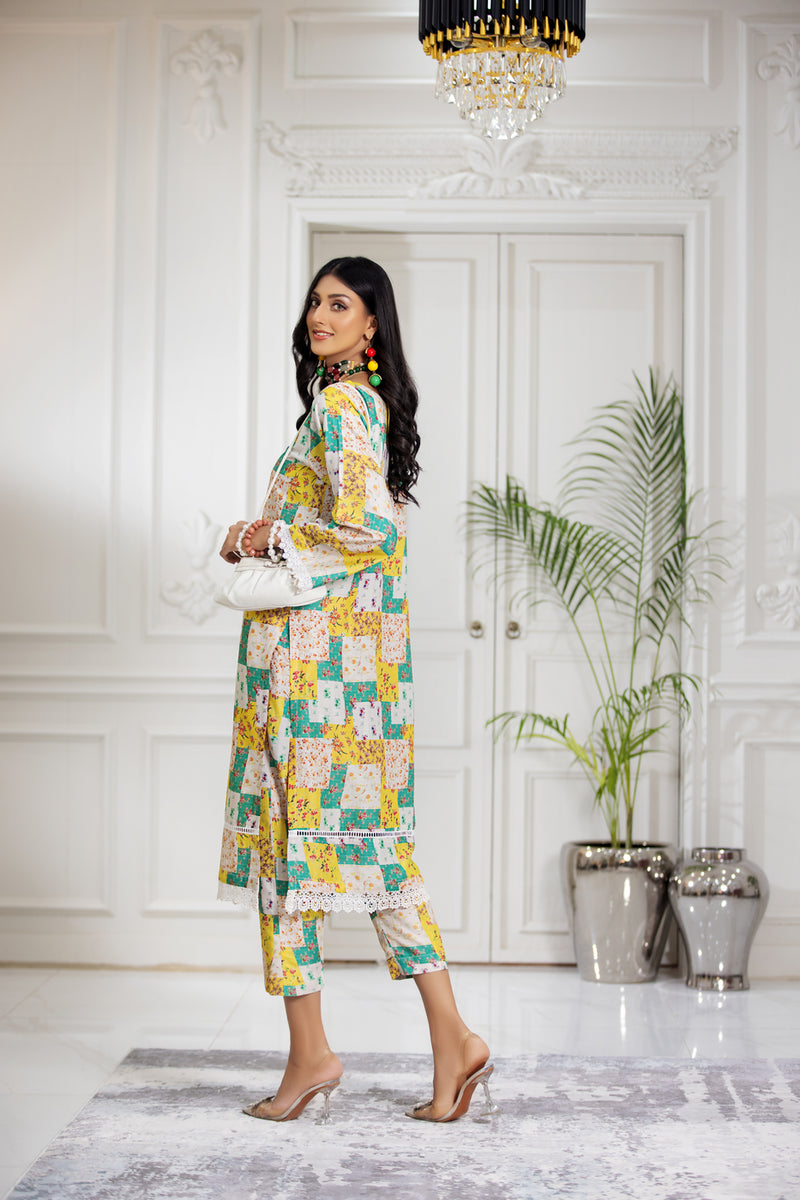 Ready to Wear 2 Pcs Linen Dress by Aabpara 01 The Zaibai Ready to Wear 2 Pcs Linen Dress by Aabpara 01 The Zaibai