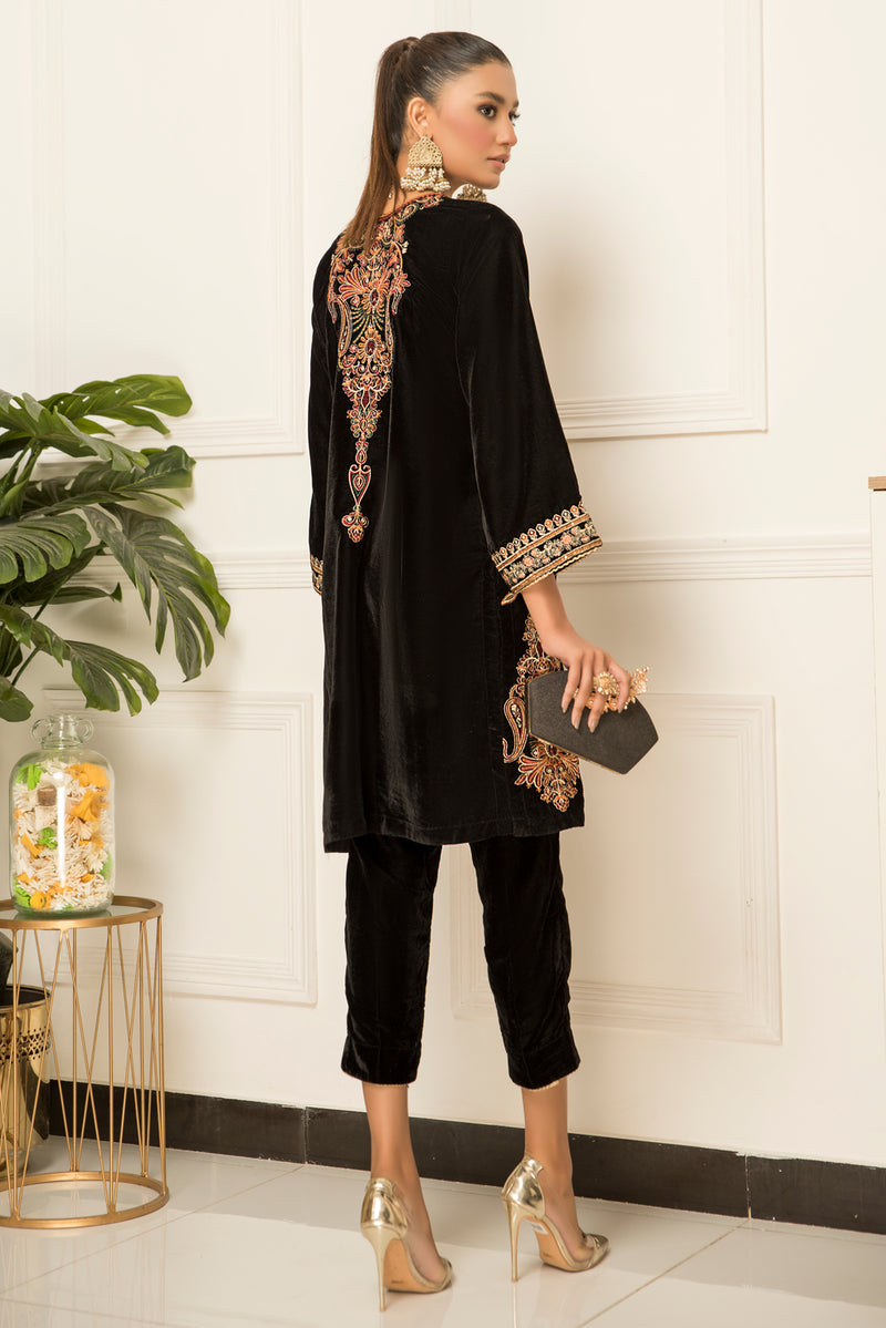 Velvet Embroidered Ready to Wear 2 Pcs Dress by Aabpara 10