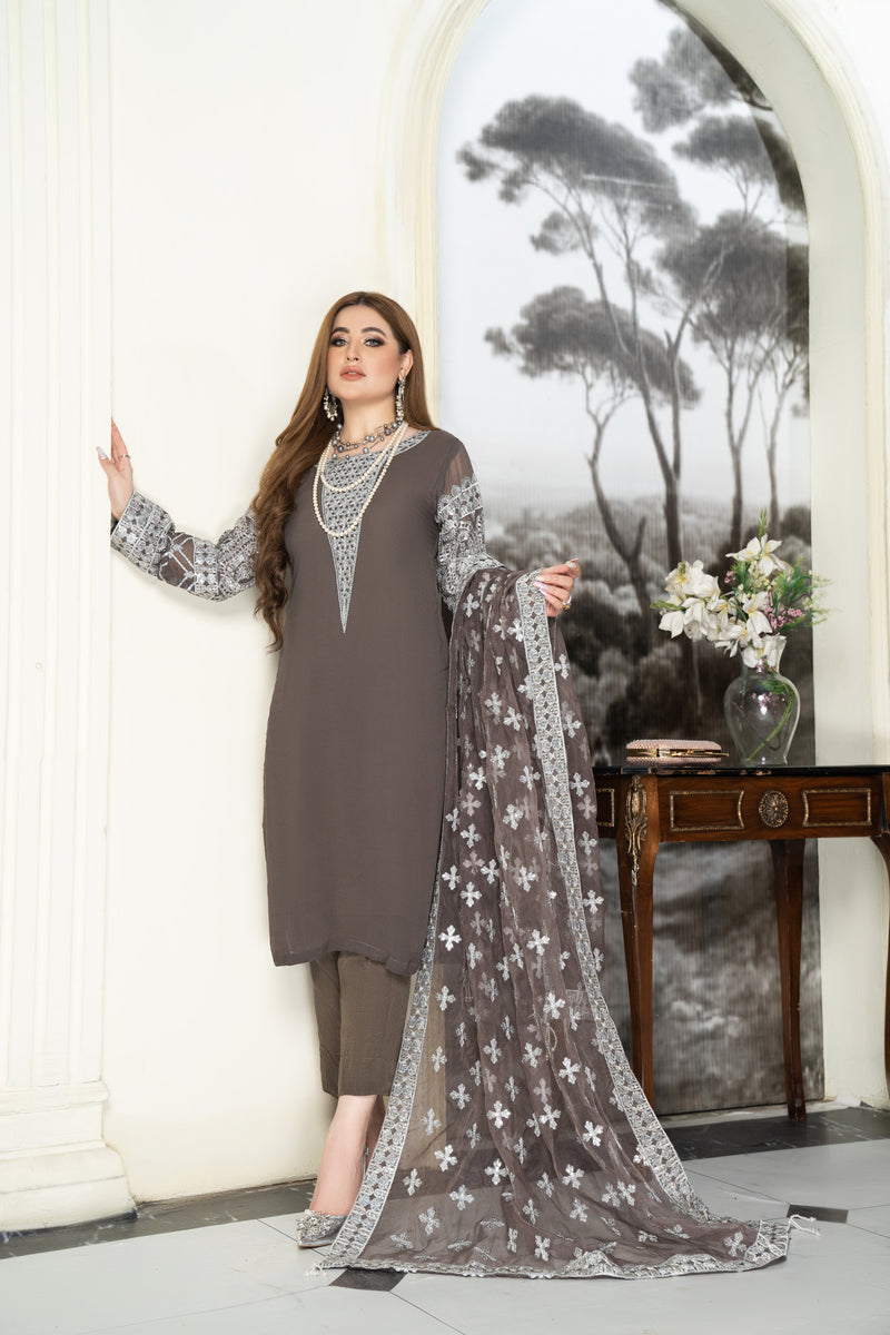 Luxury Formal Ready to Wear Embroidered Dress by Aleezay 03