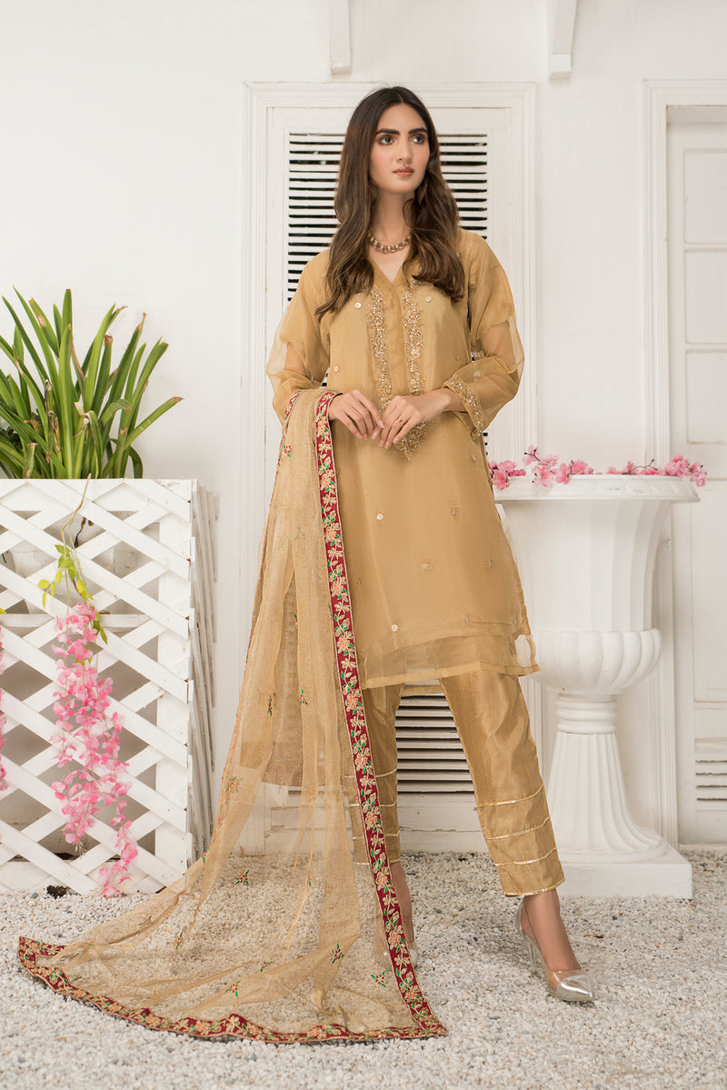 Ready To Wear 3 Pcs Semi Formal Embroidered Dress By ARWAH 12 – The Zaibai