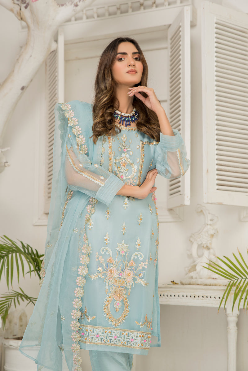 Ready To Wear 3 Pcs Semi Formal Embroidered Dress By ARWAH 02 The Zaibai Ready To Wear 3 Pcs Semi Formal Embroidered Dress By ARWAH 02 The Zaibai